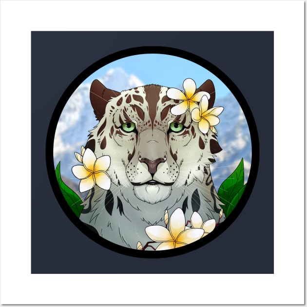 Plumeria Snow Leopard Wall Art by kobayashimaruu